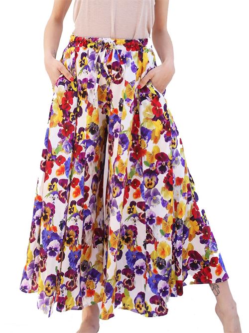 gonna pantalone fantasia fiori Laboratorio Capri | IRISPANSÈBIANCO